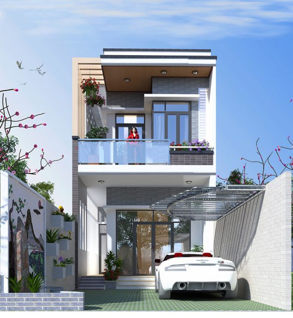 Thiết kế nhà ống 2 tầng 3x20m