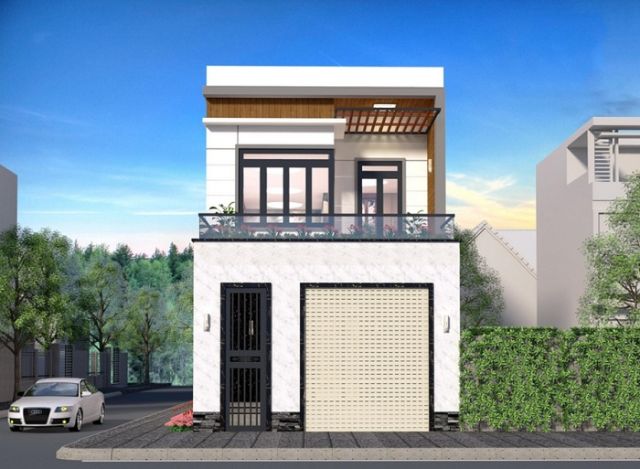 Mẫu nhà phố 3 tầng 4x15m có tum thoáng mát