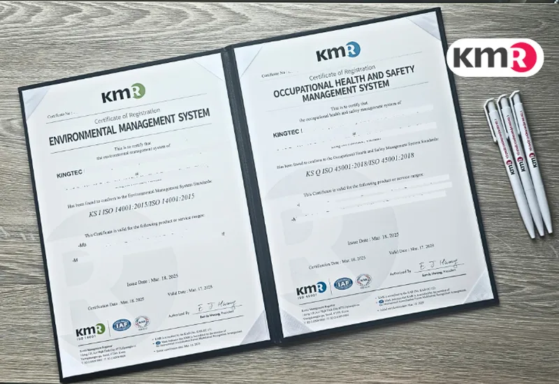 TỔ CHỨC CHỨNG NHẬN KMR CHÚC MỪNG KHÁCH HÀNG KINGTEC ĐẠT CHỨNG NHẬN ISO 14001 VÀ ISO 45001 THÀNH CÔNG TỔ CHỨC CHỨNG NHẬN KMR CHÚC MỪNG KHÁCH HÀNG KINGTEC ĐẠT CHỨNG NHẬN ISO 14001 VÀ ISO 45001 THÀNH CÔNG