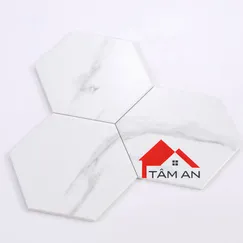 Gạch lục giác trắng vân mây 23001