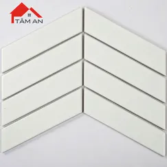 Gạch Mosaic xương cá trắng mờ