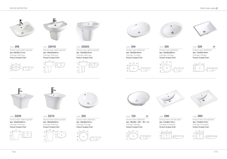 Các mẫu Lavabo Hwata Các mẫu Lavabo Hwata
