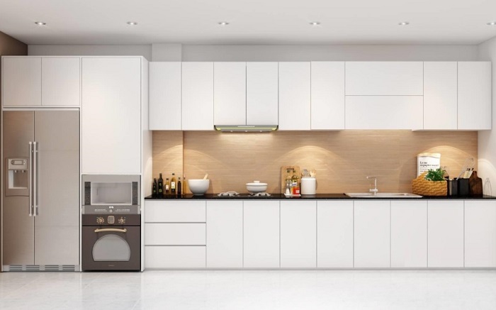 Tủ bếp gỗ tự nhiên cho không gian bếp ấm cúng Tủ bếp gỗ tự nhiên cho không gian bếp ấm cúng
