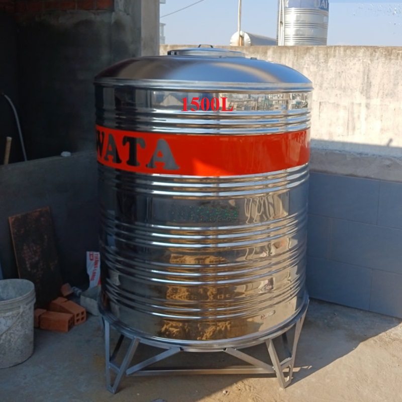 Bồn inox Hwata 1,500LĐứng, Inox SUS 304 BH 12 năm Bồn inox Hwata 1,500LĐứng, Inox SUS 304 BH 12 năm