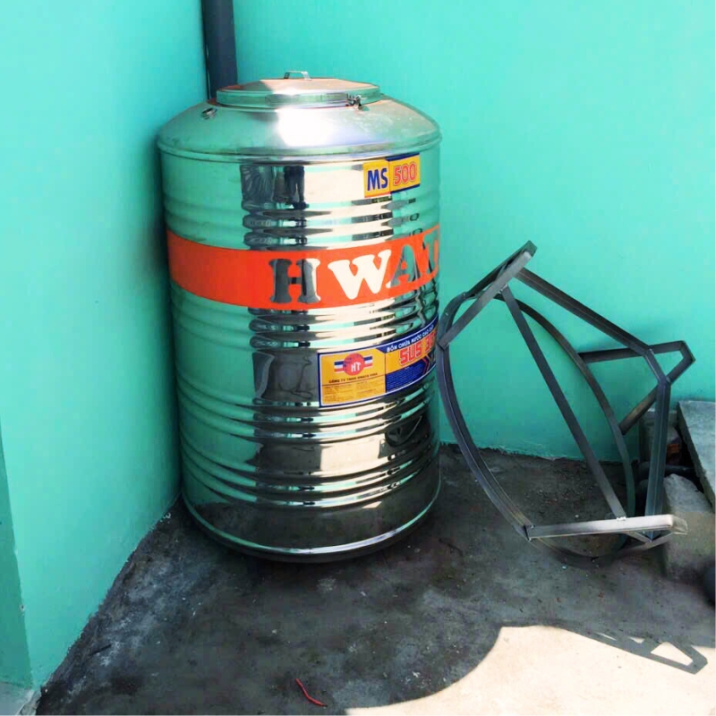 Bồn inox Hwata 500L Đứng, Inox SUS 304 BH 12 năm Bồn inox Hwata 500L Đứng, Inox SUS 304 BH 12 năm