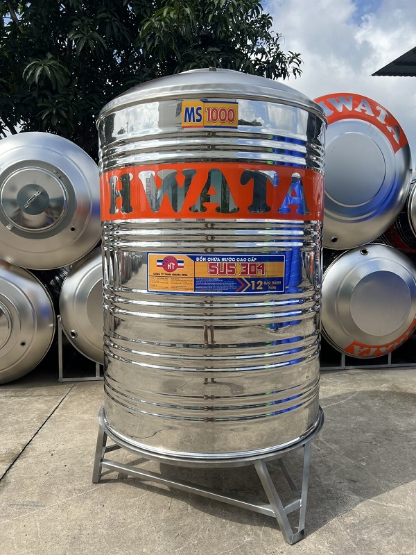 Bồn nước inox 304 Hwata 1000L Đứng tại Kho Bồn nước inox 304 Hwata 1000L Đứng tại Kho