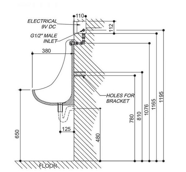Khoảng cách đặt bồn tiểu nam hiệu quả Khoảng cách đặt bồn tiểu nam hiệu quả