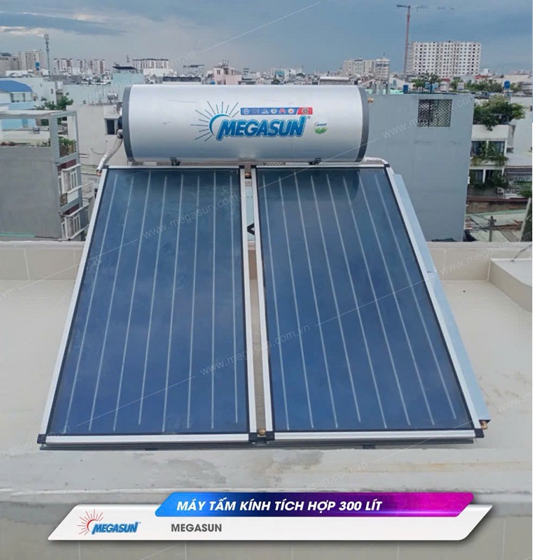 Bàn giao Máy nước nóng mặt trời tấm phẳng Megasun 300l Chịu áp Bàn giao Máy nước nóng mặt trời tấm phẳng Megasun 300l Chịu áp