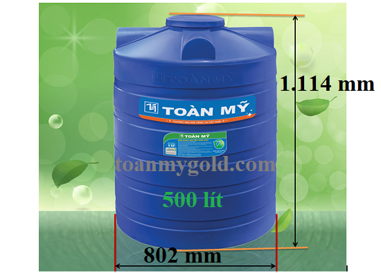 Kích thước sản phẩm Bồn nhựa Toàn Mỹ 500l đứng Kích thước sản phẩm Bồn nhựa Toàn Mỹ 500l đứng