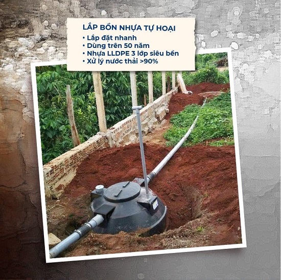 Lắp bồn tự hoại bằng nhựa nguyên sinh Lắp bồn tự hoại bằng nhựa nguyên sinh