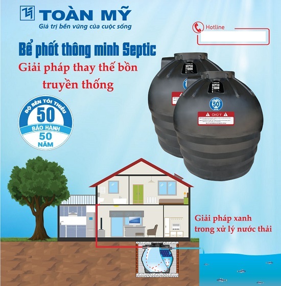 Sơ đồ lắp đặt Bồn nước tự hoại Toàn Mỹ Sơ đồ lắp đặt Bồn nước tự hoại Toàn Mỹ