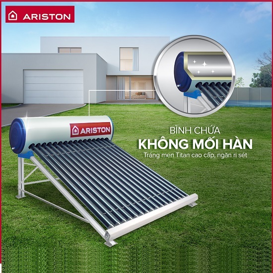 Máy nước nóng mặt trời Ariston 300L ECO 2 F58 Công nghệ KHÔNG mối hàn