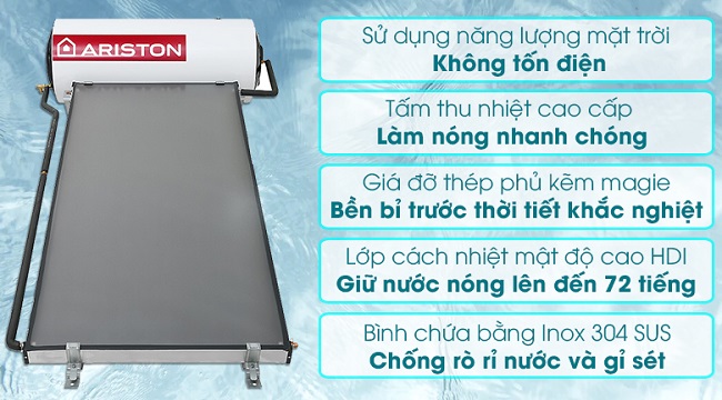 Máy nước nóng năng lượng mặt trời tấm phẳng Ariston 150 lít DR-2 150-1 TR  Máy nước nóng năng lượng mặt trời tấm phẳng Ariston 150 lít DR-2 150-1 TR