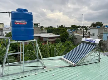 Hướng dẫn lắp máy nước nóng mặt trời Bình Minh trên mái tôn