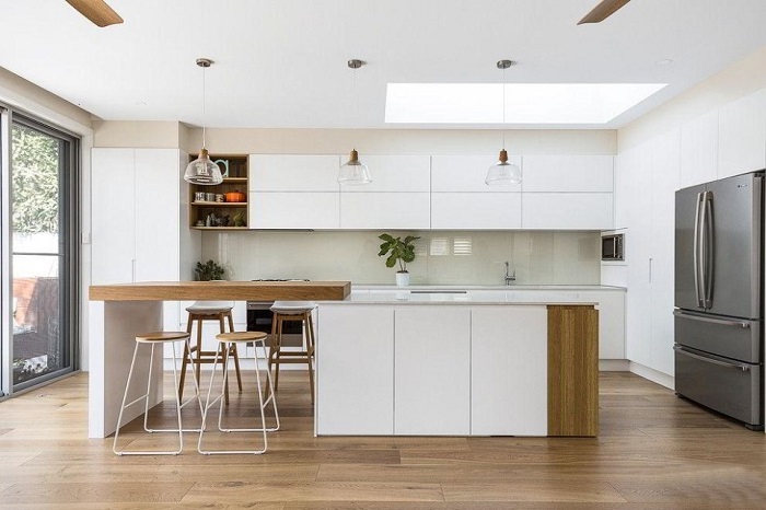 mẫu thiết kế tủ bếp hiện đại, cao cấp phủ melamine trắng mẫu thiết kế tủ bếp hiện đại, cao cấp phủ melamine trắng