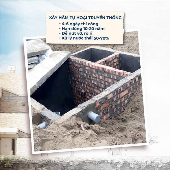 Xây bể tự hoại bê tông 3 ngăn truyền thống Xây bể tự hoại bê tông 3 ngăn truyền thống