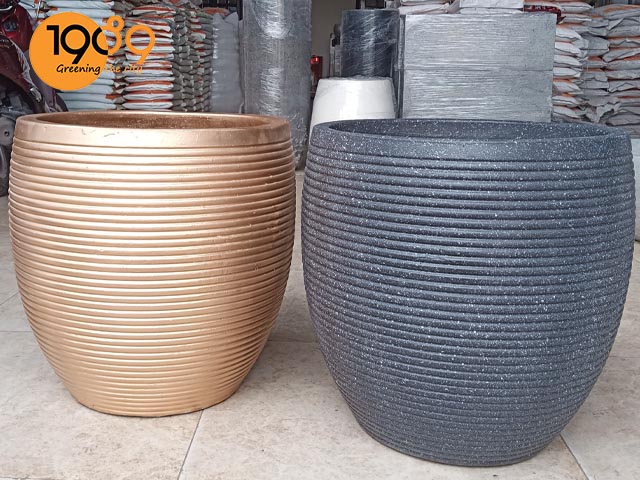 chậu xi măng tròn lu sọc chỉ hcm