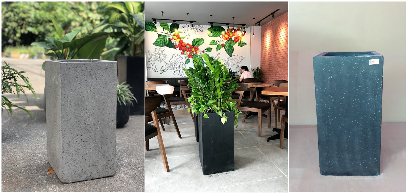 Chậu Đá Mài Trụ Vuông 40x60cm