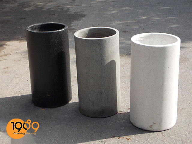 bộ 3 chậu xi măng đá mài tròn trụ 1989