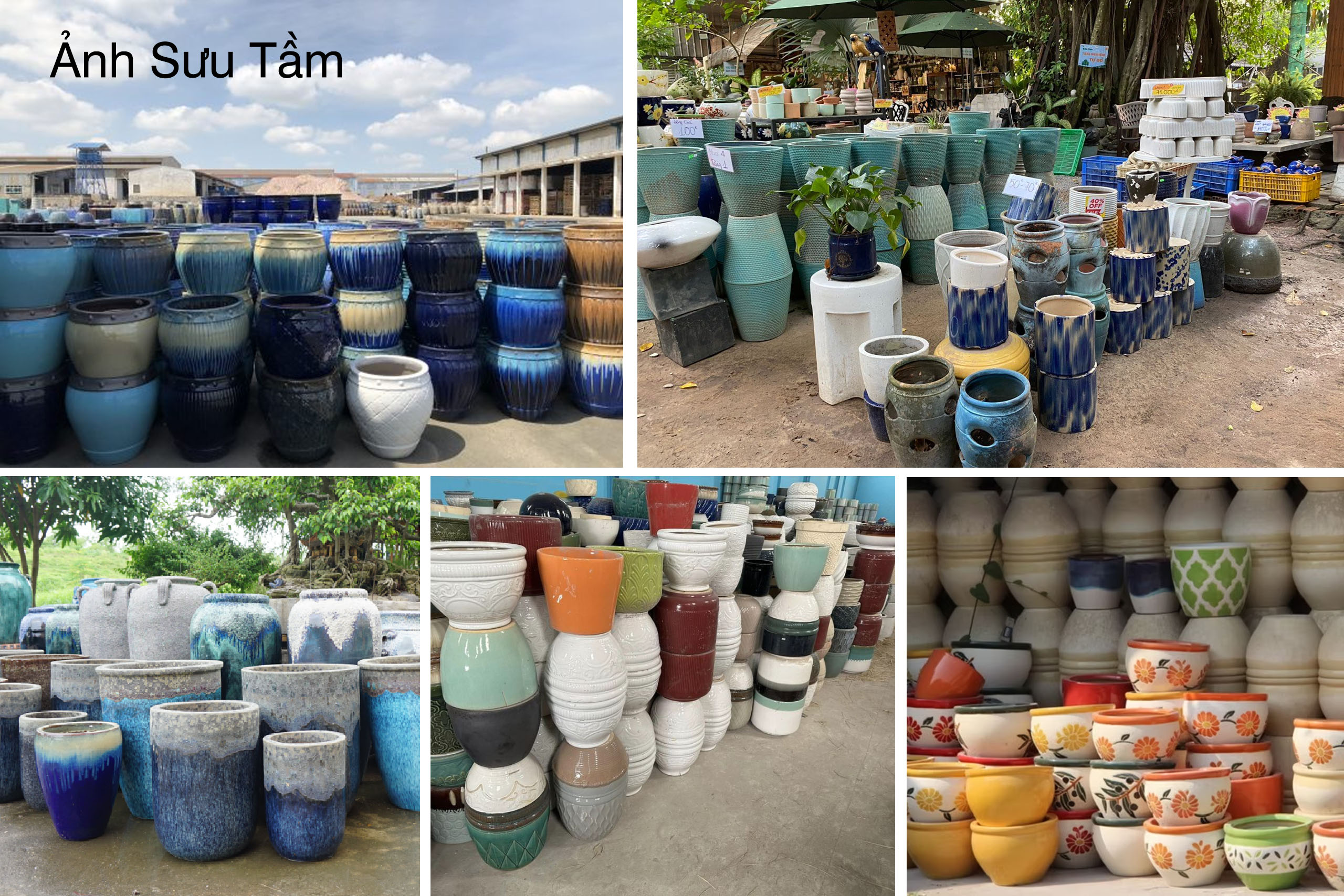 So sánh chậu xi măng đá mài và chậu gốm