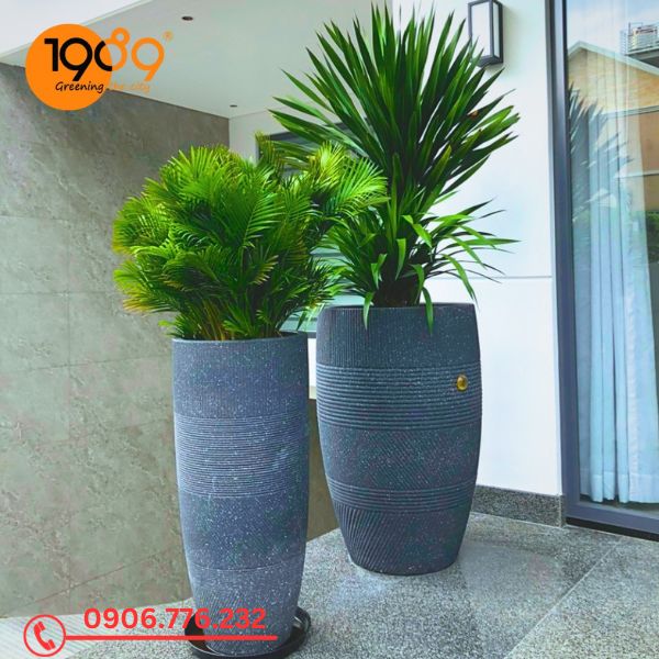 chậu xi măng đá mài