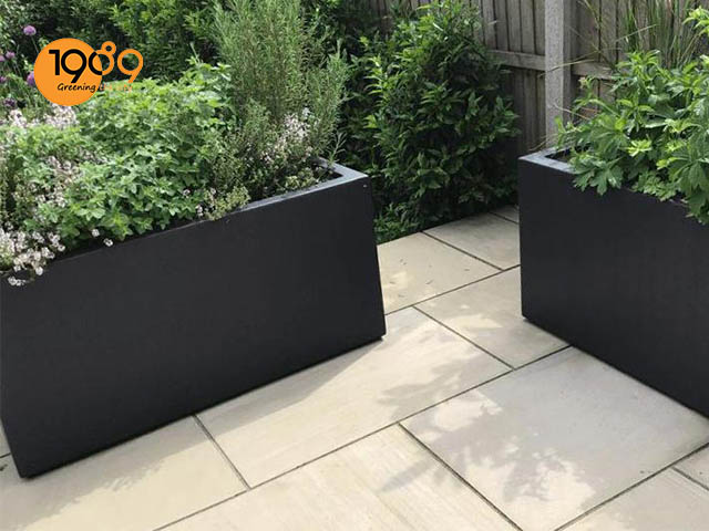 chậu xi măng đá mài chữ nhật Q12