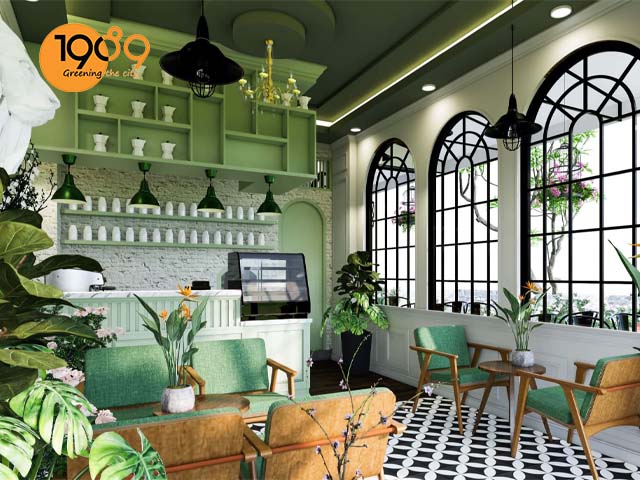 chậu trồng cây quán cafe phong cách TROPICAL 3