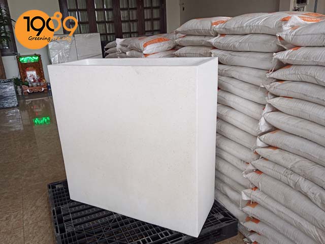 1. Chậu xi măng đá mài chữ nhật