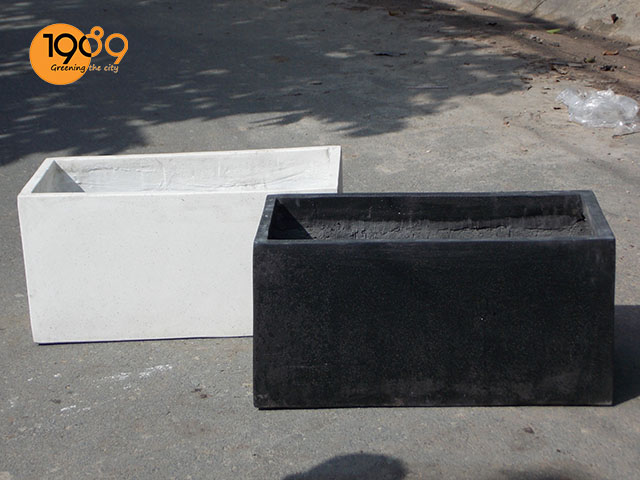 chậu xi măng đá mài chữ nhật tphcm