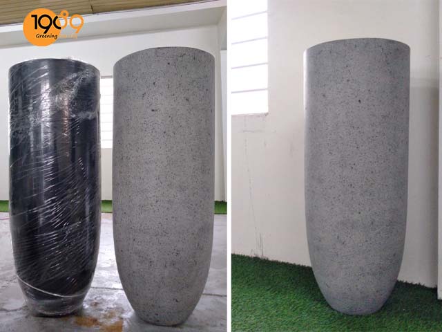 chậu xi măng đá mài tròn đầu đạn