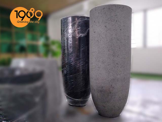 chậu xi măng đá mài đầu đạn đen xám hcm 1989