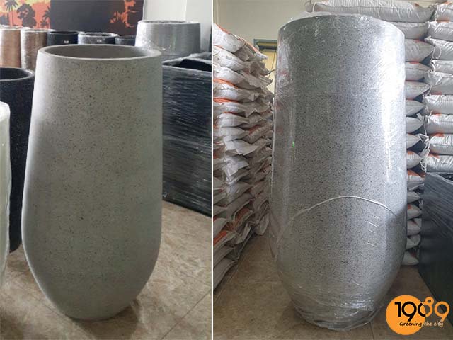 chậu xi măng đá mài tròn lớn 1m