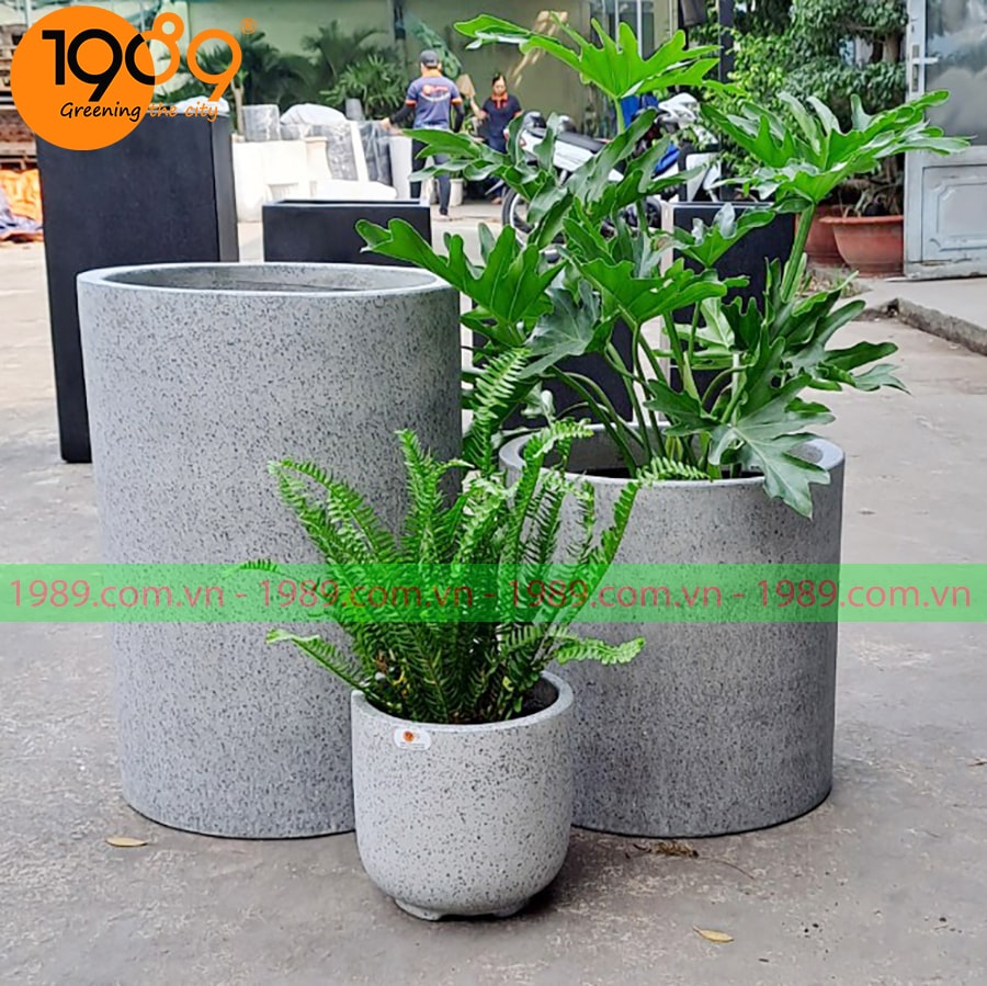 Chậu đá mài tròn trụ 40x40cm