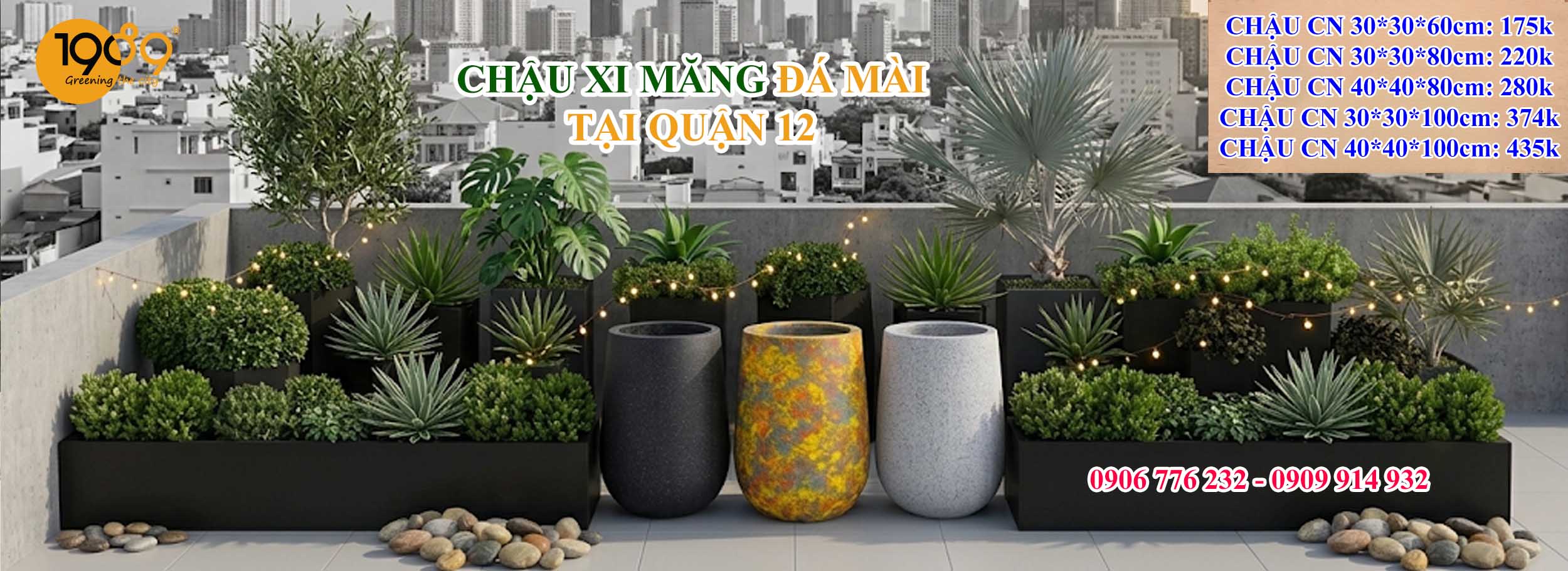 Chậu xi măng đá mài sài gòn