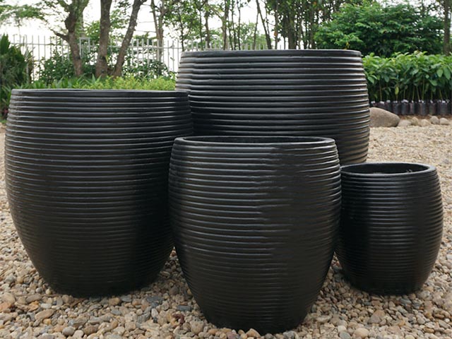 chậu xi măng nhẹ lu sọc chỉ
