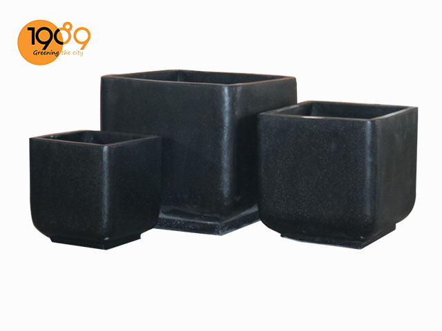 chậu xi măng vuông đá mài chậu trồng cây hoa hồng