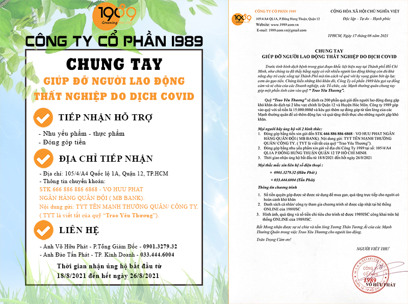 Chung tay hổ trợ người lao động thất nghiệp do covid