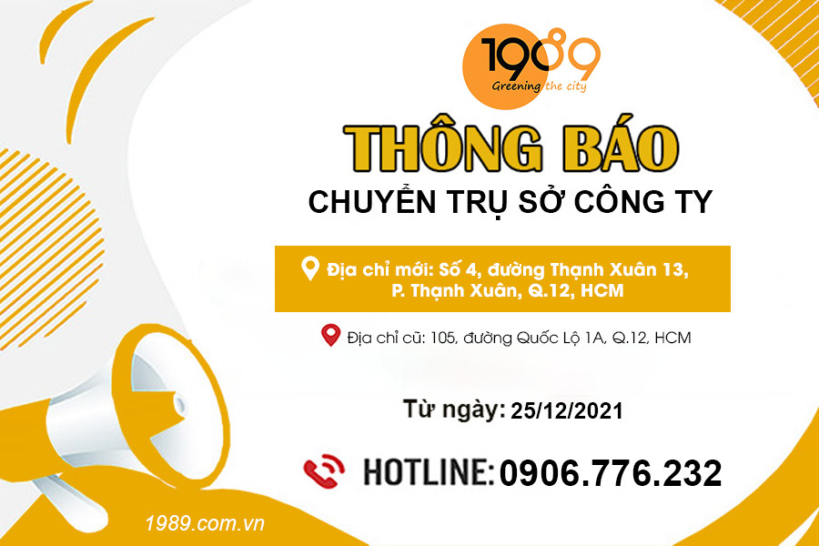 chuyển địa điểm trụ sở công ty 1989 hcm