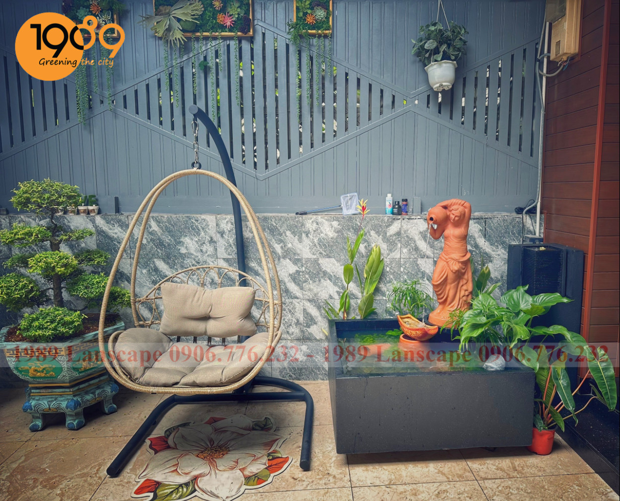 Chậu nuôi cá Đá Mài Chữ Nhật 40x80x80cm