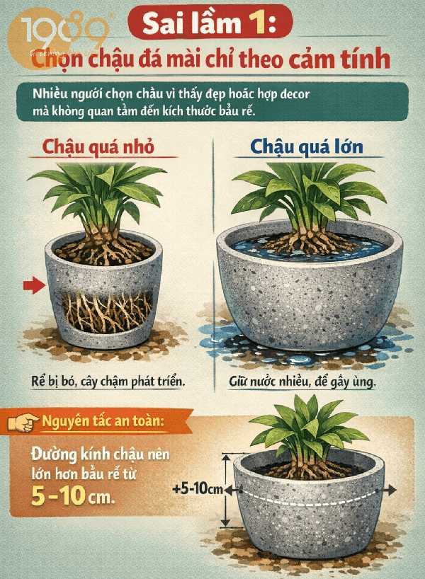 Sai lầm 1: Chọn chậu đá mài chỉ theo cảm tính