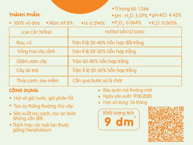 Thành phần xơ dừa đã xử lý chát của 1989