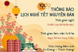1989 THÔNG BÁO LỊCH NGHỈ TẾT NHÂM DẦN 2022️