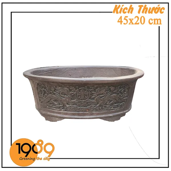 Chậu Bonsai Tròn Bầu 45x20cm 