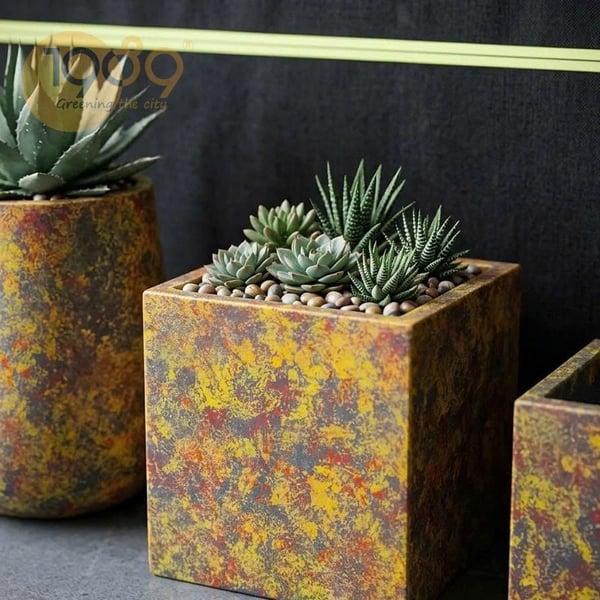 Chậu Vuông Vân Loang 40cm