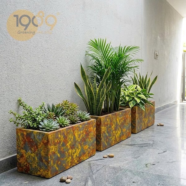 Chậu Chữ Nhật Vân Loang 30*30*60cm