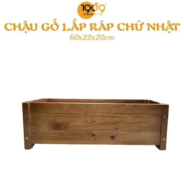 Chậu Gỗ Chữ Nhật 60x22x20cm