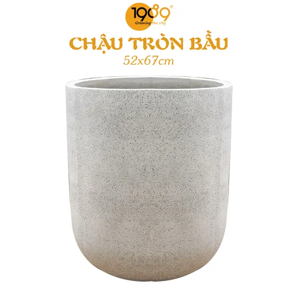 Chậu Đá Mài Tròn Bầu 52x67cm