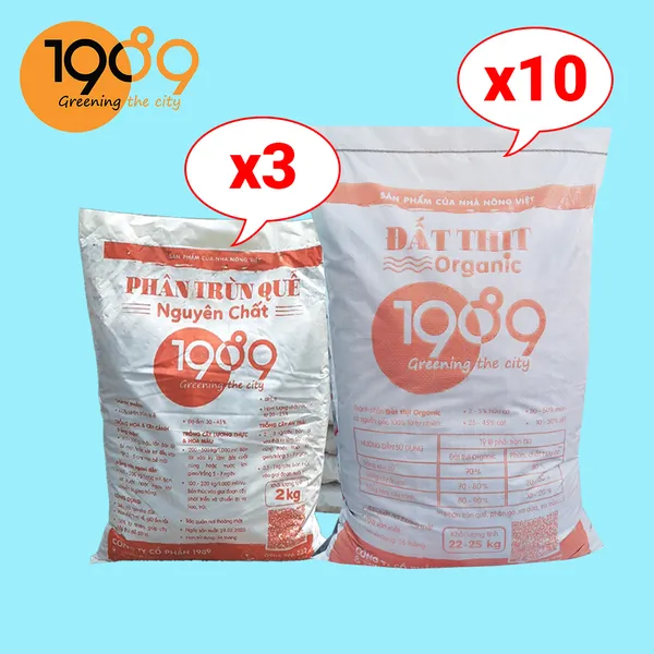 Combo đất thịt tự nhiên, phân trùn quế