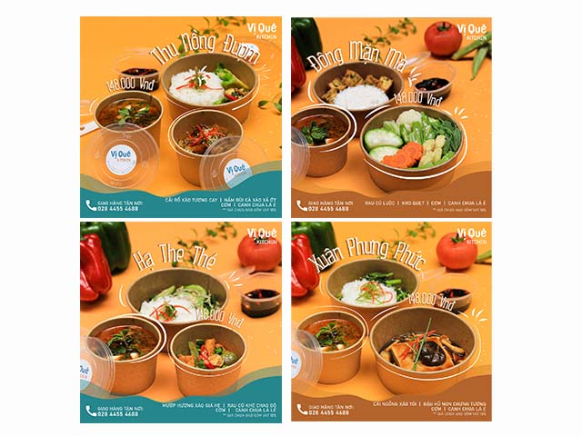 trang trí cây xanh cho nhà hàng chay Vị quê Q1