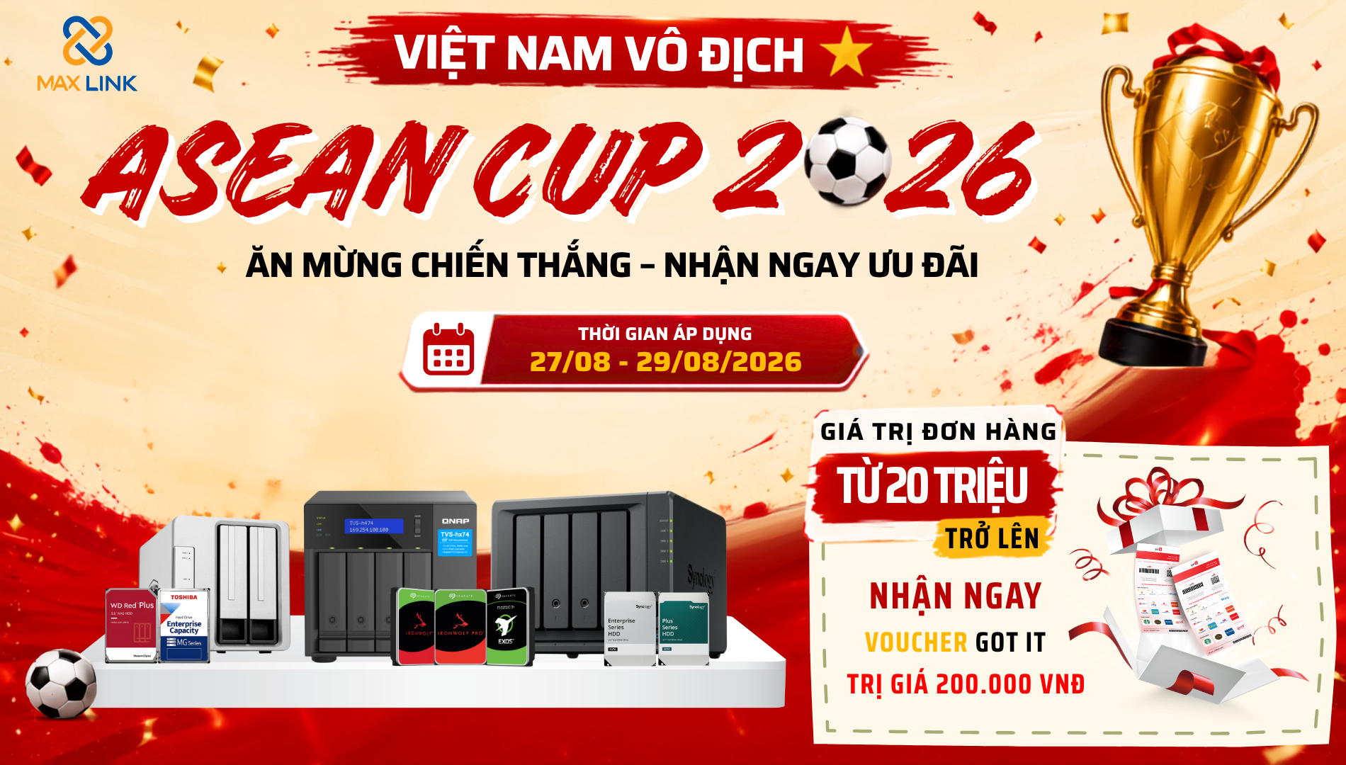 Chương trình khuyến mãi Mừng Đội Tuyển Việt Nam Vô Địch Asean Cup 2026 Chương trình khuyến mãi Mừng Đội Tuyển Việt Nam Vô Địch Asean Cup 2026